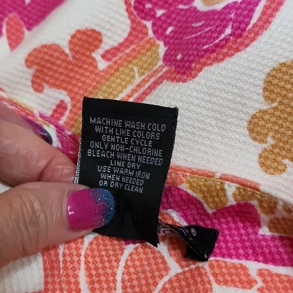 VEUC Sz 6 Fushia Coral Paisley Print Skirt - Picture 11 of 12